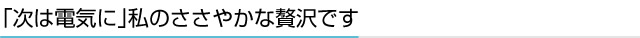 「次は電気に」私のささやかな贅沢です