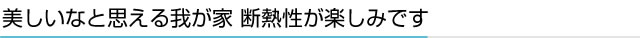 美しいなと思える我が家 断熱性が楽しみです